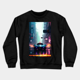 Abstract Cyberpunk City Crewneck Sweatshirt